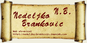 Nedeljko Branković vizit kartica